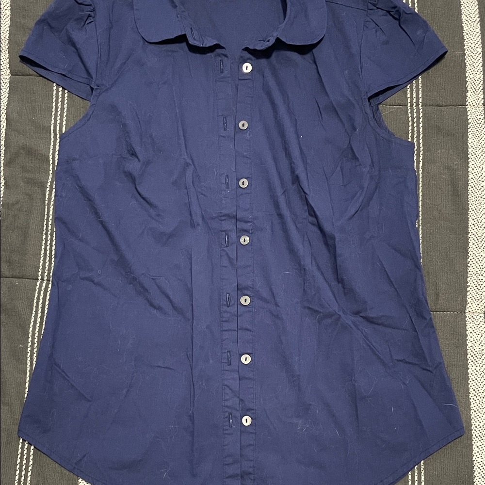 Mod cloth Navy Blue Button-Up Shirt